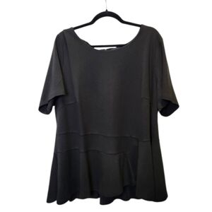 Eloquii Black Ruffle Hem Top Size 24‎